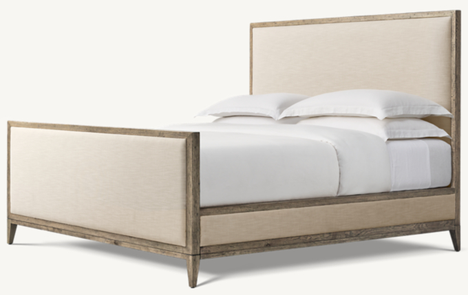 Cayden Campaign Fabric Panel Bed with Footboard