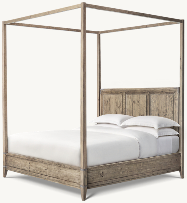 Cayden Campaign Panel Canopy Bed with Corner Brackets