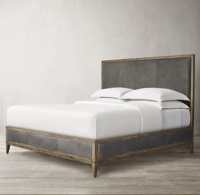 Cayden Campaign Leather Panel Bed