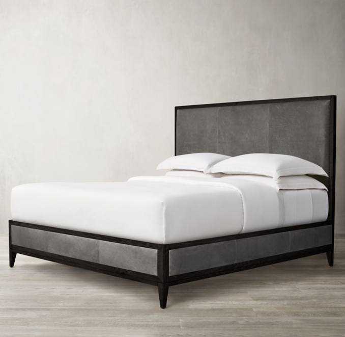 Cayden Campaign Leather Panel Bed