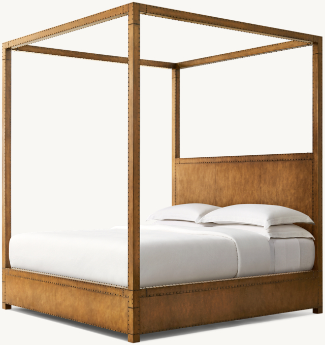 Orsay Brass Clad Panel Platform Canopy Bed