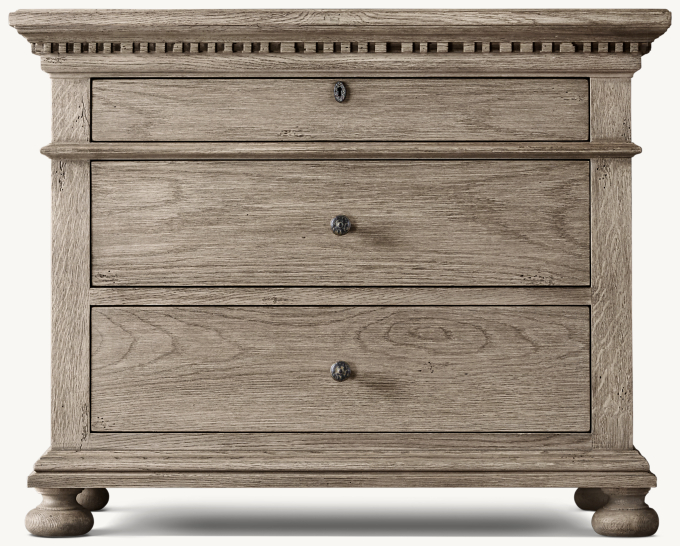 38&#34; nightstand shown in Antiqued Grey Oak.