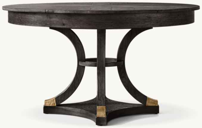 Front view of Addison Round Jupe Extension Dining Table 