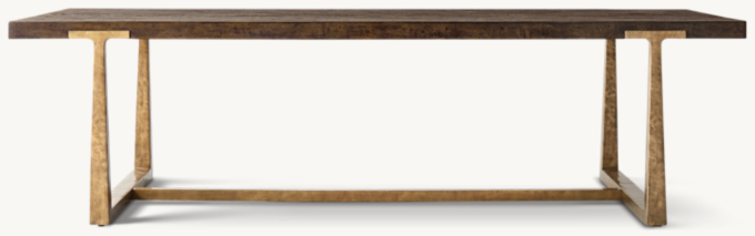 T Brace Rectangular Extension Dining Table RH