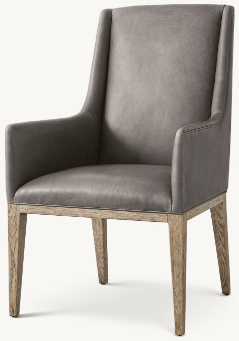Three Quarter view of Leigh Leather Dining Armchair 