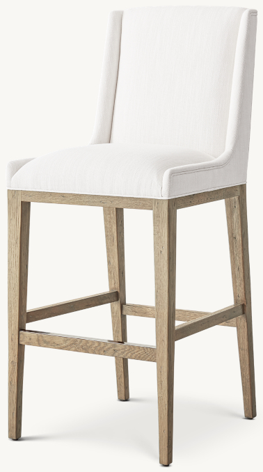 Three Quarter view of Leigh Armless Fabric Bar & Counter Stool 