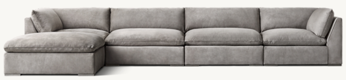 Costera Modular Leather Left-Arm Sofa-Chaise Sectional