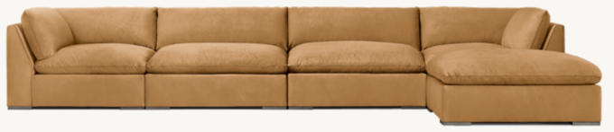 Costera Modular Leather Right-Arm Sofa-Chaise Sectional