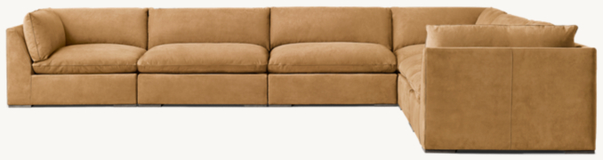 Costera Modular Leather 6-Piece Right-Arm L-Sectional