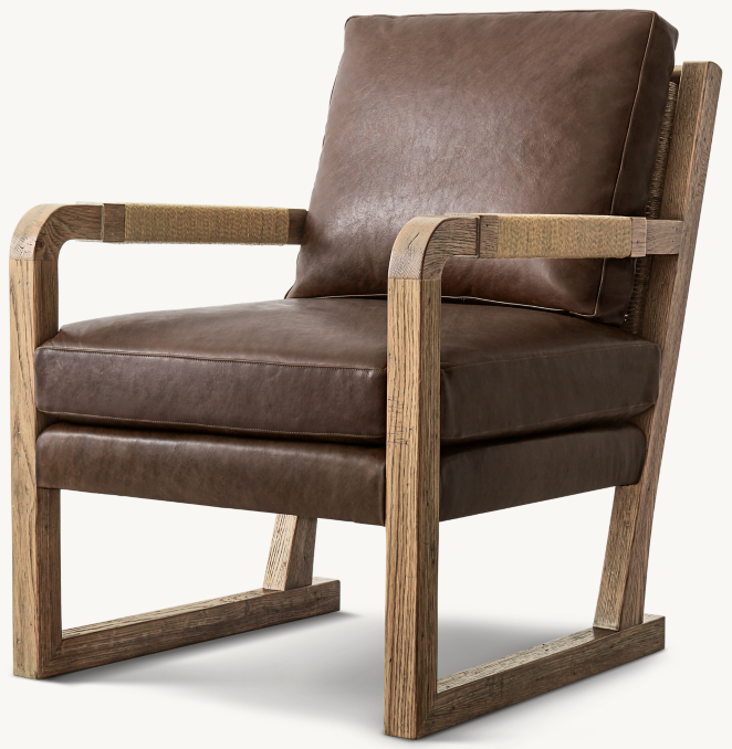 Three Quarter view of Eagan Leather Chair 