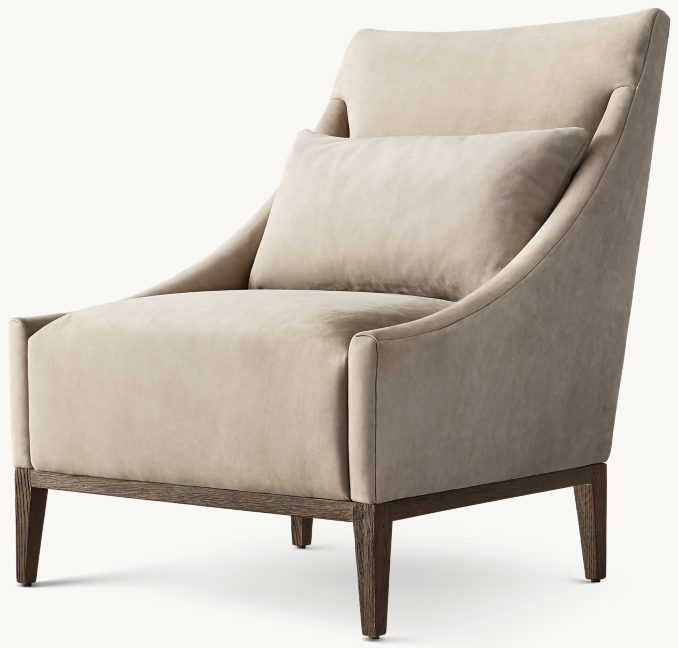 Three Quarter view of Thibault Leather Chair 