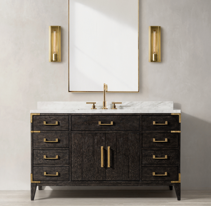 Cayden Campaign Single Extra-wide Vanity With Corner Brackets