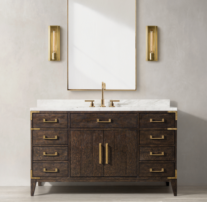 Cayden Campaign Single Extra-Wide Vanity with Corner Brackets