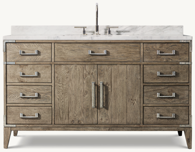 Cayden Campaign Single Extra-Wide Vanity with Corner Brackets