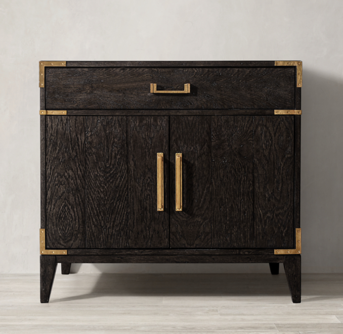 Cayden Campaign Single Vanity Base with Corner Brackets