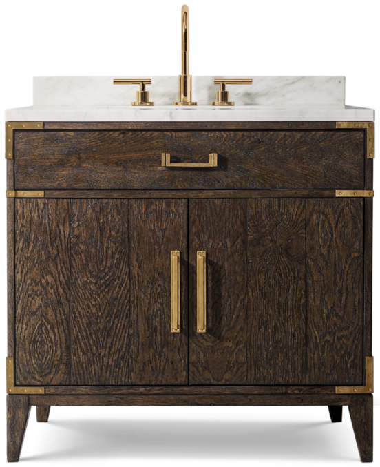 Cayden Campaign Single Vanity with Corner Brackets