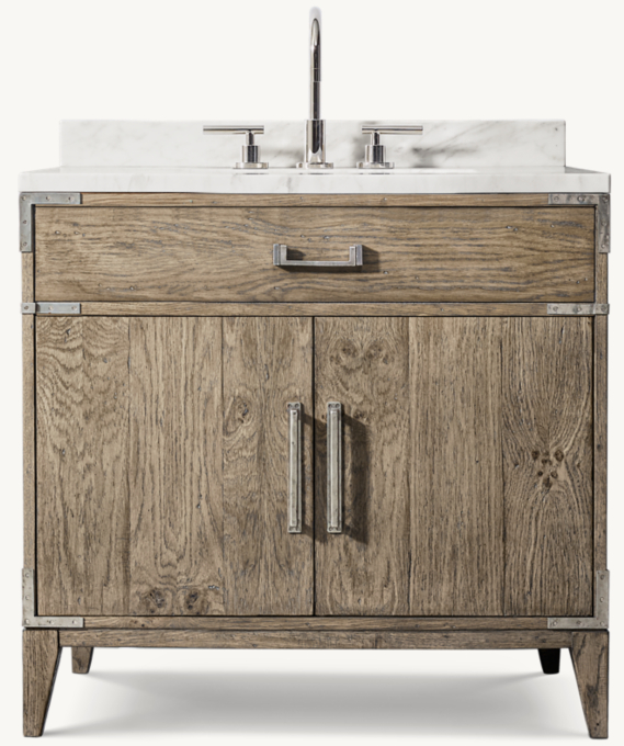 Cayden Campaign Single Vanity with Corner Brackets