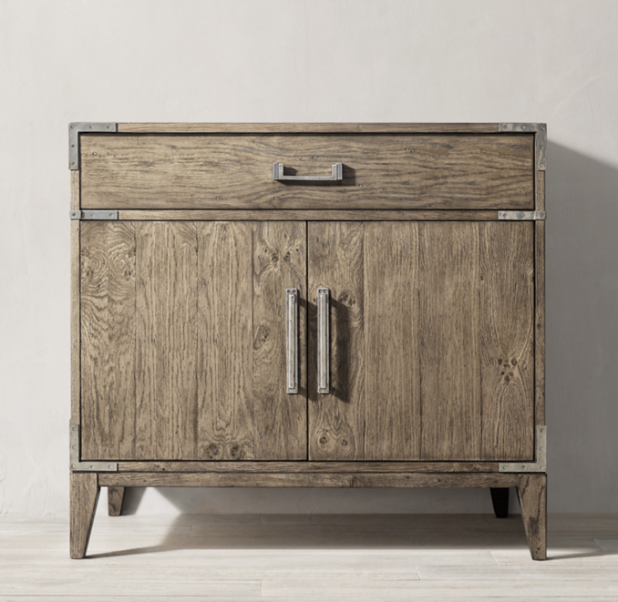 Cayden Campaign Single Vanity Base with Corner Brackets