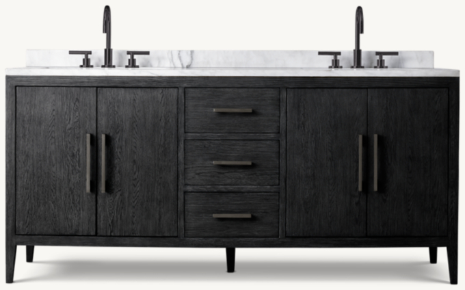 French Contemporary Double Vanity