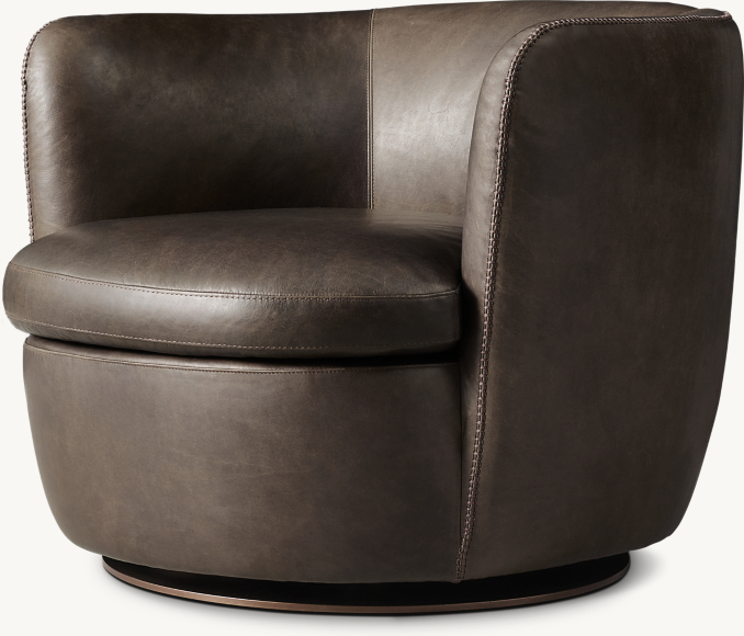 Three Quarter view of Klein Leather Swivel Chair 