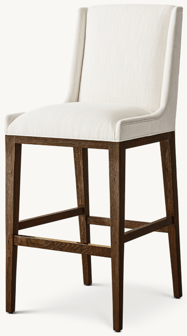 Three Quarter view of Leigh Armless Fabric Bar & Counter Stool 