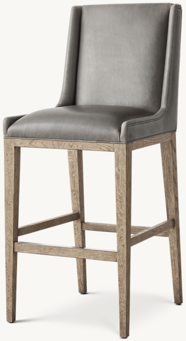 Three Quarter view of Leigh Leather Armless Bar & Counter Stool 