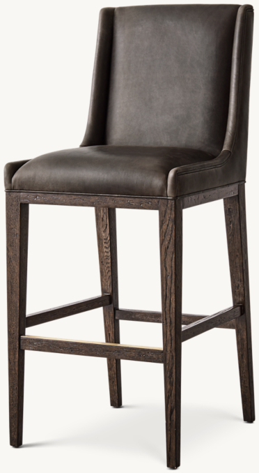 Three Quarter view of Leigh Leather Armless Bar & Counter Stool 