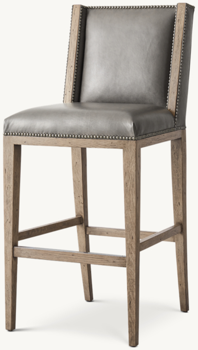 Ames Leather Armless Counter Stool