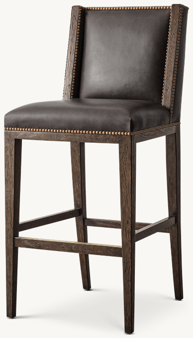 Ames Leather Armless Counter Stool