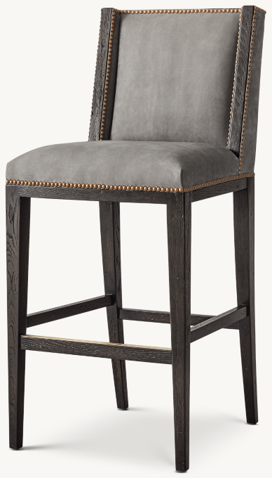 Ames Leather Armless Counter Stool