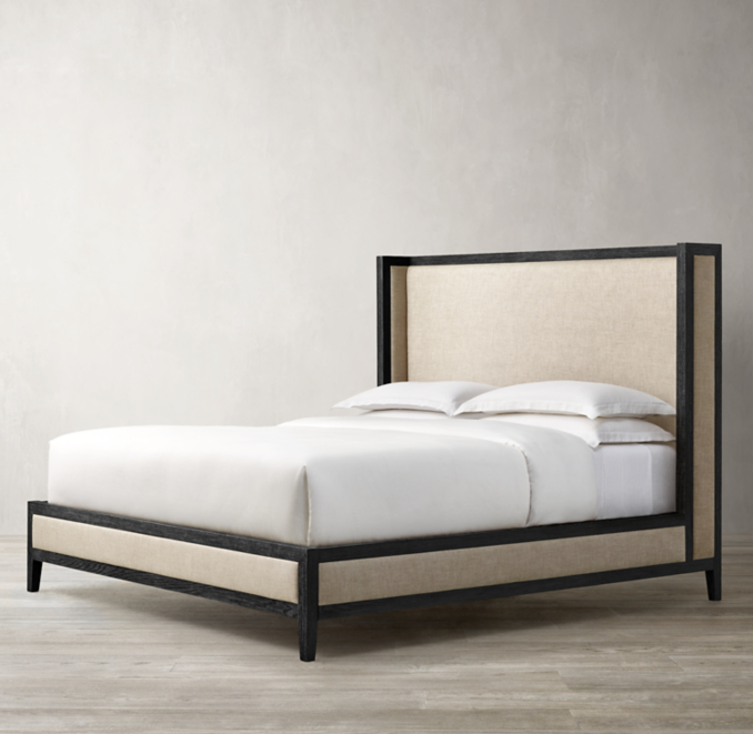 French Contemporary Fabric Shelter Bed