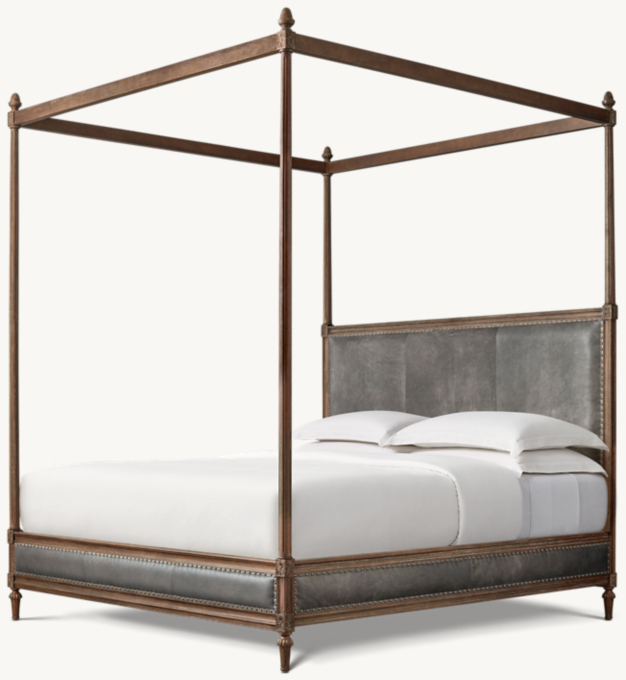 Maison Leather Canopy Bed