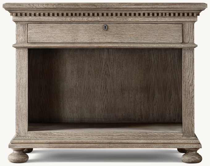 38&#34; nightstand shown in Antiqued Grey Oak.