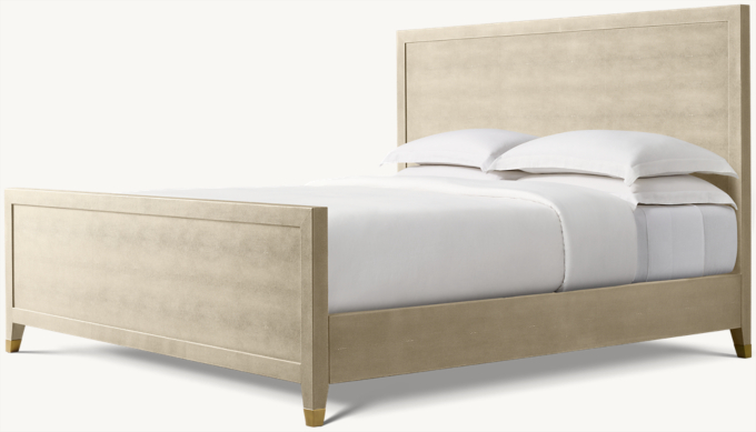 Graydon Shagreen Panel Bed with Footboard