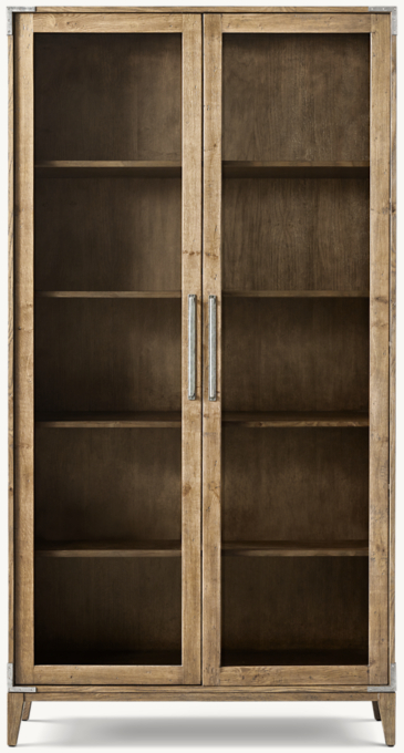 Cayden Campaign Glass Cabinet