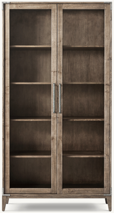 Cayden Campaign Glass Cabinet