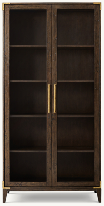 Cayden Campaign Glass Cabinet
