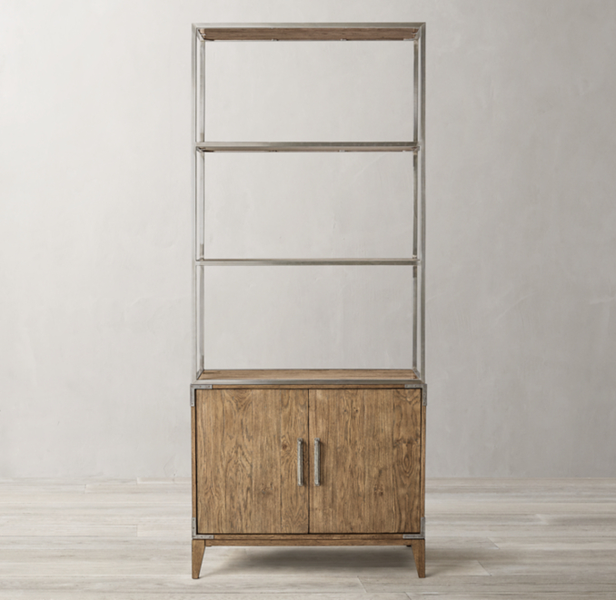 Cayden Campaign Double-Door Open Sideboard & Hutch