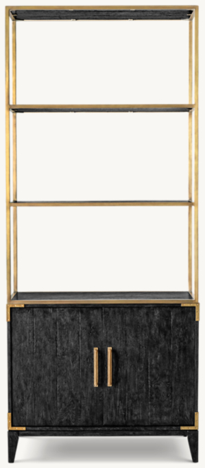 Cayden Campaign Double-Door Open Sideboard & Hutch