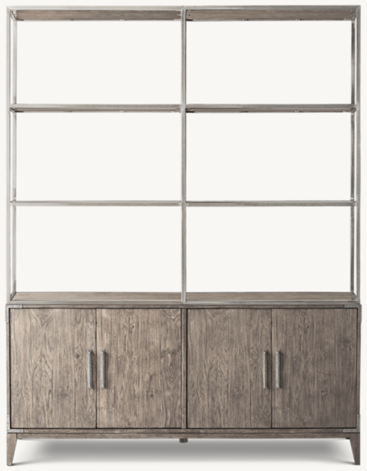 Cayden Campaign 4-Door Open Sideboard & Hutch | RH