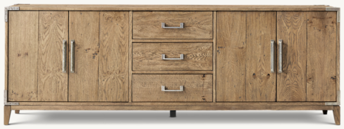Cayden Campaign 4-Door Media Console With Drawers