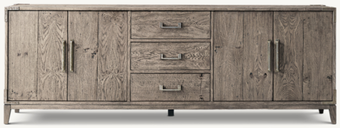 Cayden Campaign 4-Door Media Console With Drawers