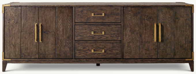 Cayden Campaign 4-Door Media Console With Drawers