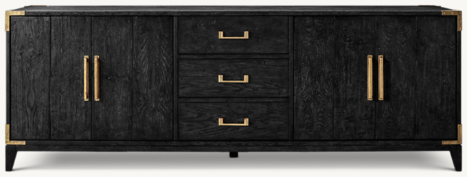 Cayden Campaign 4-Door Media Console With Drawers