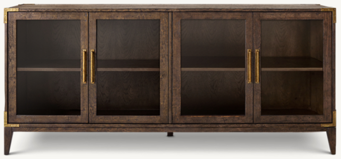 Cayden Campaign Glass 4-Door Sideboard