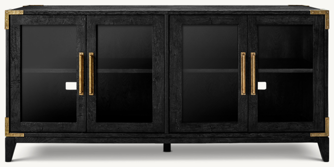 Cayden Campaign Glass 4-Door Media Console