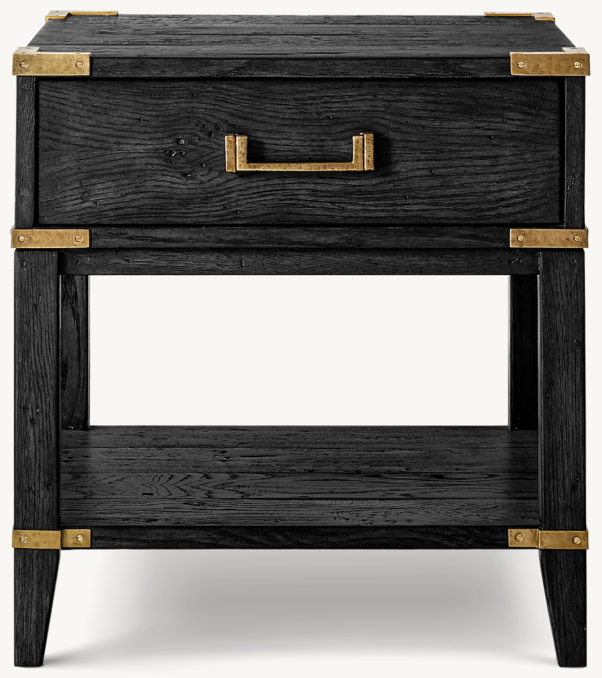 Front view of Cayden Campaign Square Side Table 