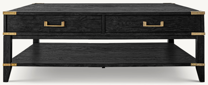 Front view of Cayden Campaign Coffee Table 