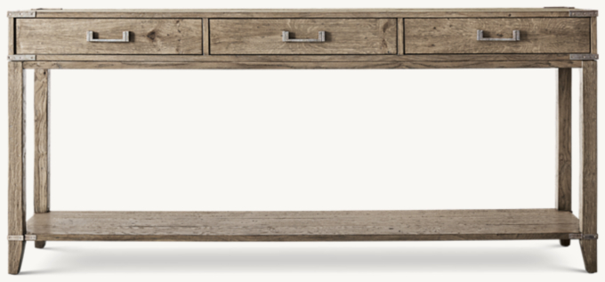 Cayden Campaign 3-Drawer Console Table