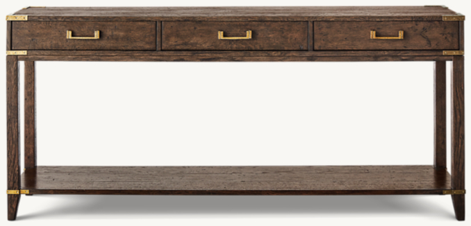 Cayden Campaign 3-Drawer Console Table